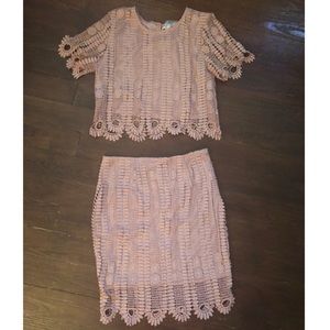 Beautiful two piece crop top and skirt set